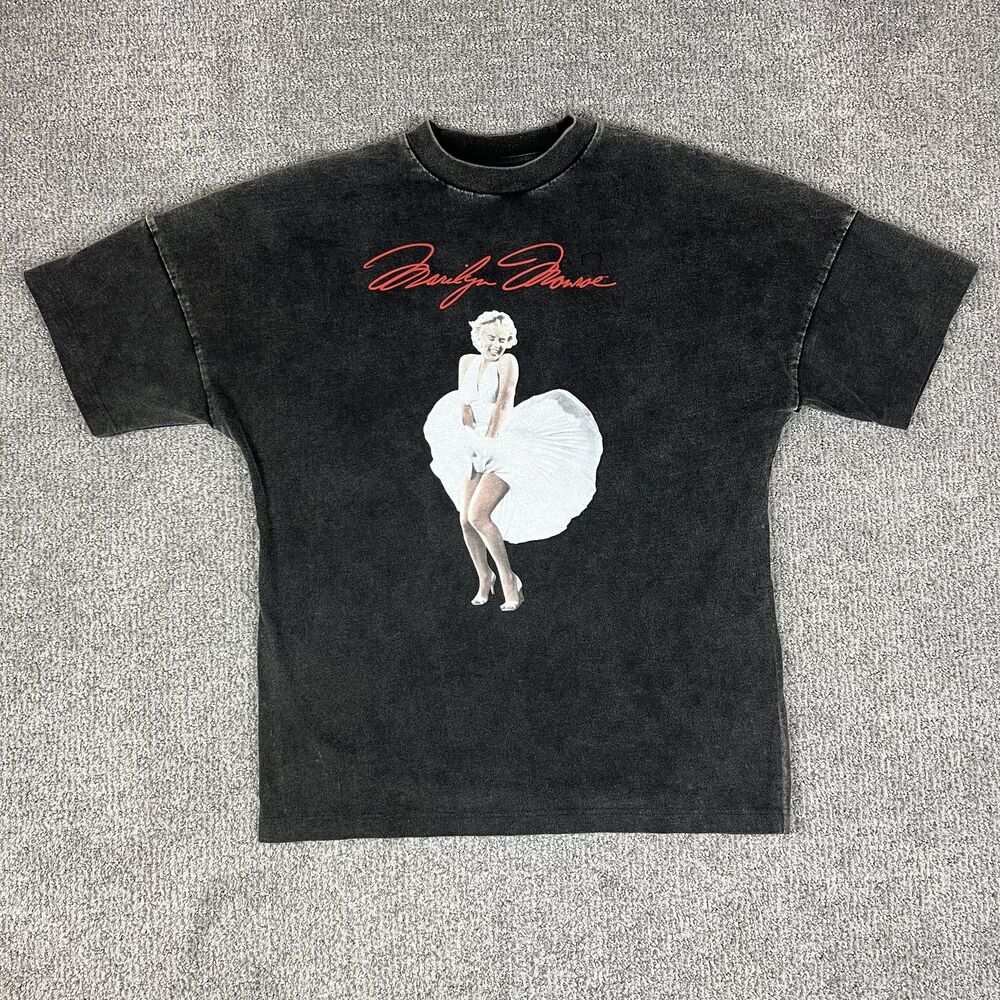 Marilyn Monroe Shirt Mens Small Black CPS Chaps Oversized Graphic Tee Classic